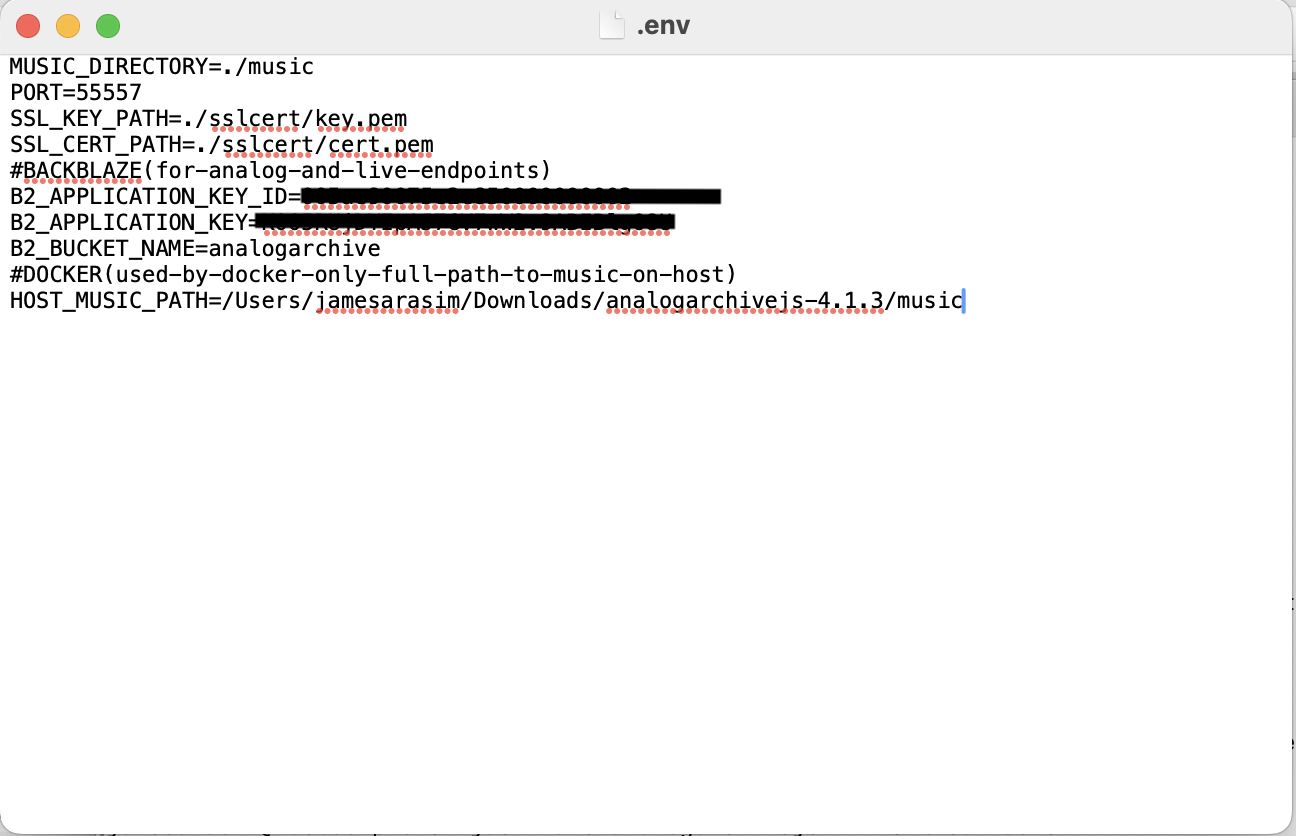 .env file configuration